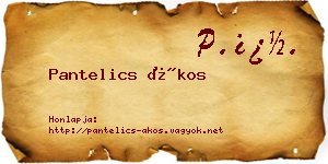 Pantelics Ákos névjegykártya